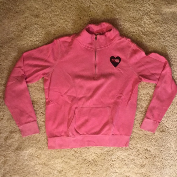 Victoria’s Secret Pink Quarter Zip Sweatshirt - Picture 1 of 5